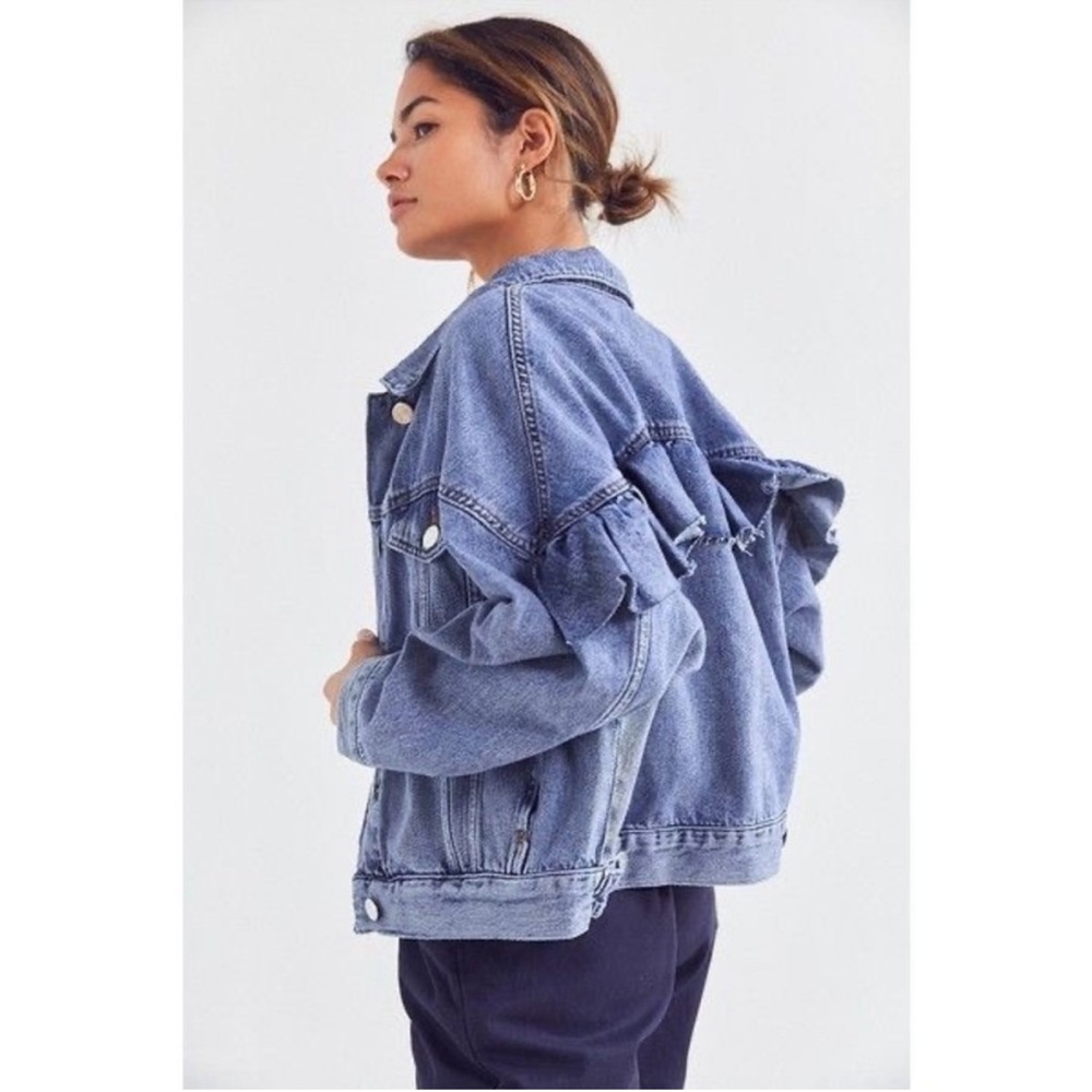 BDG denim fringe jacket